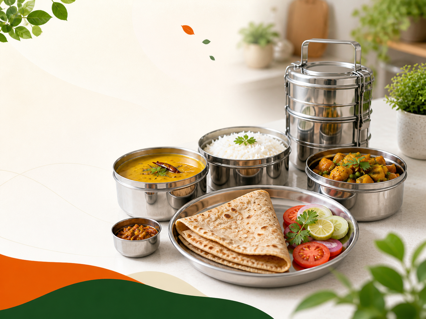 Today's homestyle tiffin spread